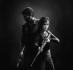 Joel Miller and Ellie Williams from The Last of Us game.